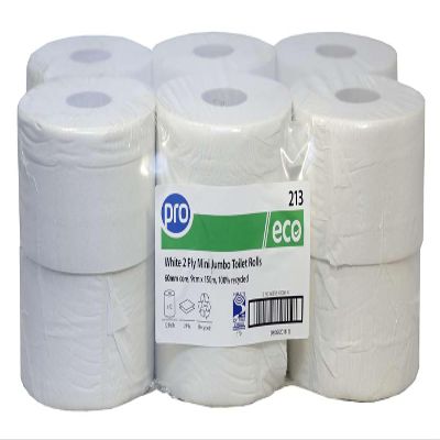 PRO Mini Jumbo Toilet Rolls 12 x 150m (60mm core) 213PL