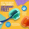 GuruNanda Brush Pods (4 Pack) - Toothbrush Head Cover for Manual & Electric Brushes - Clip-On Plastic Toothbrush Protector with Natural Essential Oil Vapors - Colors Varies view 2