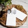 100-Pack Disposable Napkins With Pocket For Flatware, White Napkins Paper For Wedding, Dinner Or Party, Built-In Pocket For Silverware, Prefolded view 4