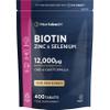 Biotin Hair Growth Tablets 12000mcg | 400 Vegan Tablets | Supplements for Hair, Skin and Nails | Biotin (B7), Zinc & Selenium Complex | by Horbaach view 1