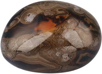 1 PC Irregular Polished Banded Agate Palm Stones Worry Stones Pebble Crystal