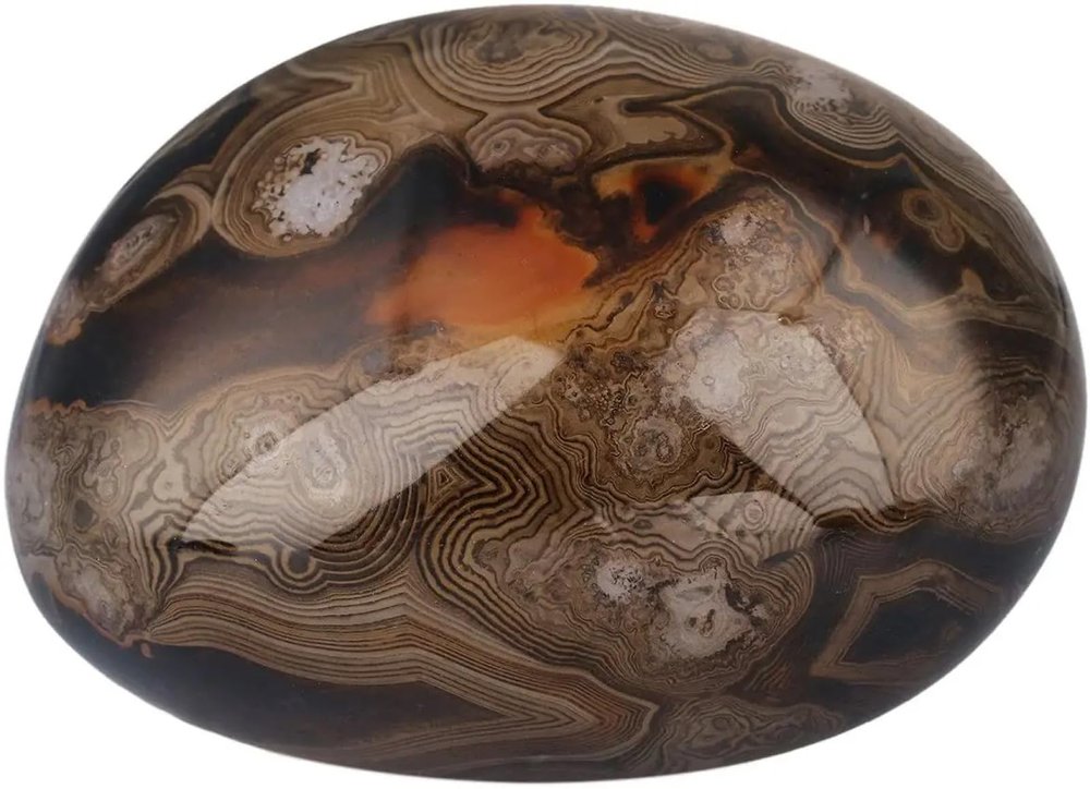 1 PC Irregular Polished Banded Agate Palm Stones Worry Stones Pebble Crystal