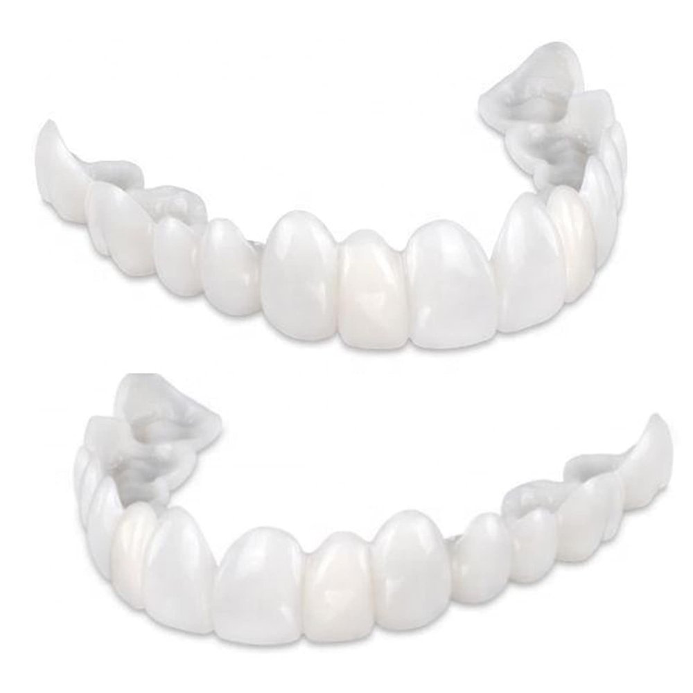 2 Pairs Cosmetic Veneers Teeth Snap on Teeth Veneers Fake Teeth Smile Braces Cover The Imperfect Teeth, Make White Tooth Beautiful Neatr, for Clip On Instant and Confidence Smile
