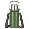 Insulated Water Bottle Metal Water Bottle 32oz/1000ml, Large Double Wall Metal Sports Water Bottle with Lid & Strap Design for Men, Women, for Gym Camping Hiking Travel Home Office, Green view 1