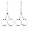 YUXIANLB 2PCS Professional Grooming Scissors for Personal Care, Hair Cutting and Eyebrow Trimming, Nose Trimmer and Facial Hair Removal, Round Tip Design Stainless Steel Scissors (Silver) view 1
