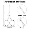YUXIANLB 2PCS Professional Grooming Scissors for Personal Care, Hair Cutting and Eyebrow Trimming, Nose Trimmer and Facial Hair Removal, Round Tip Design Stainless Steel Scissors (Silver) view 2