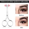YUXIANLB 2PCS Professional Grooming Scissors for Personal Care, Hair Cutting and Eyebrow Trimming, Nose Trimmer and Facial Hair Removal, Round Tip Design Stainless Steel Scissors (Silver) view 4