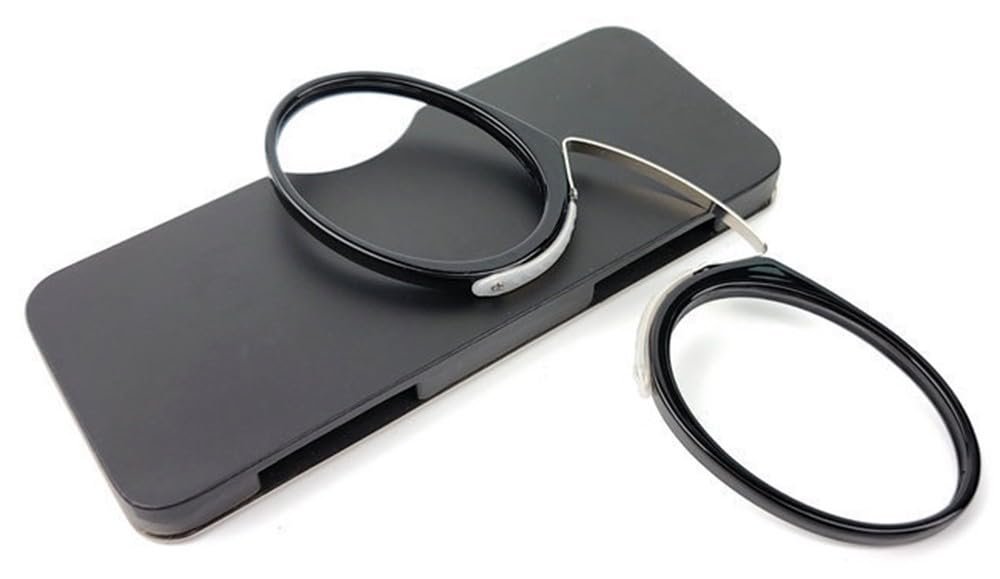 Armless Reading Glasses, Legless Nose Clip Reading Glasses, Reading Glasses with Universal Pod Case for Men And Women