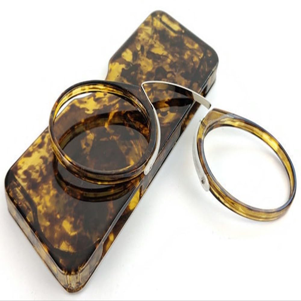 Armless Reading Glasses, Legless Nose Clip Reading Glasses, Reading Glasses with Universal Pod Case for Men And Women
