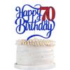 Glitter Happy 70th Birthday Cake Topper-Hello 70Cheers to 70 Years,70Anniversary,70 Fabulous Cake Decor,Men/Women 70th Birthday Party Cake Decorations view 1