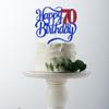 Glitter Happy 70th Birthday Cake Topper-Hello 70Cheers to 70 Years,70Anniversary,70 Fabulous Cake Decor,Men/Women 70th Birthday Party Cake Decorations view 4