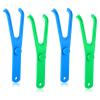 Aster 4 Pcs Dental Floss Holder, Reusable Flosser Picks, Interdental Toothpick Flossers Reusable Floss Handle Holder for Oral Teeth Clearing, Adults and Kids Dental Tools, Blue & Green view 1