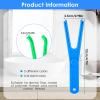 Aster 4 Pcs Dental Floss Holder, Reusable Flosser Picks, Interdental Toothpick Flossers Reusable Floss Handle Holder for Oral Teeth Clearing, Adults and Kids Dental Tools, Blue & Green view 2