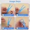 Aster 4 Pcs Dental Floss Holder, Reusable Flosser Picks, Interdental Toothpick Flossers Reusable Floss Handle Holder for Oral Teeth Clearing, Adults and Kids Dental Tools, Blue & Green view 3