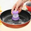 4psc,Soap Dispensing Palm Brush, Kitchen Brush for Dish Pot Pan Sink Cleaning,Washing Up Brushes for Dish Kitchen Sink Pot Pan Scrubbing,pack of 4 view 4