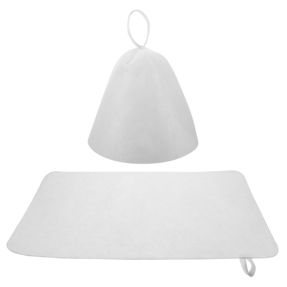 Healeved Sauna Cap Pad Thickened Felt Sauna Hat Kit Absorbent Felt Bathing Hat for Home Spa Bathroom Use