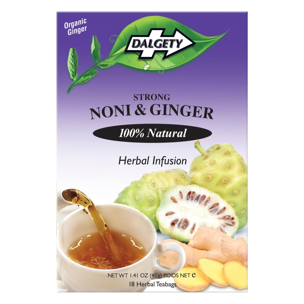 Dalgety Noni and Ginger Herbal Infusion 72g Cartons 100% Natural, Caffeine Free Tea; Delicious and Packed with Unique Health Benefits (3 Pack - Total 54 Teabags)
