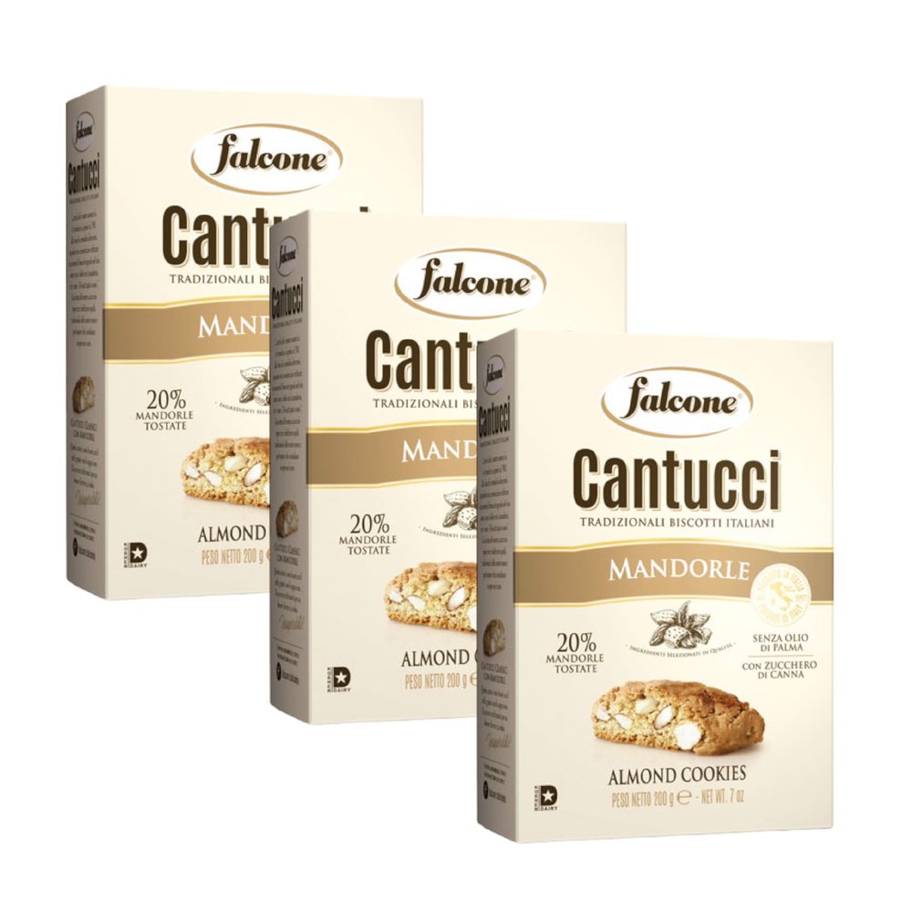 Falcone Almond Cantucci 200g, Pack of 3 - Mandorle Cantuccini