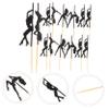 OFFSCH 24pcs Cake Insert Wedding Cupcake Picks Birthday Party Supplies Pole Dancers Lady Bachelor Cake Picks Birthday Toppers for Cakes Sports Theme Stripper Bamboo Girl Bridegroom view 2
