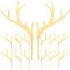 Kichvoe 20pcs Antler Deer Cupcake Toppers Christmas Elk Cake Toppers Acrylic Reindeer Cupcake Toppers Picks Dessert Fruit Picks for Xmas Festival Party Cake Decorations Gold view 1