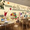 Fusili Noodles Beef Noodles Ramen Restaurant Restaurant Folk Decoration Background Wall-450Cmx300Cm view 4