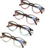 AIKLLY 4 Pack Reading Glasses Blue Light Blocking Round Eyeglasses Colorful Lightweight Readers with Spring Hinges for Men Women 1.75 view 1