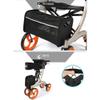 Electric Wheelchair Folding Rollator Walker with Dual Brakes, Seat and Detachable Storage Bag - Adjustable Height with Cane view 2