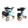 Electric Wheelchair Folding Rollator Walker with Dual Brakes, Seat and Detachable Storage Bag - Adjustable Height with Cane view 3