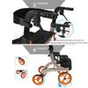 Electric Wheelchair Folding Rollator Walker with Dual Brakes, Seat and Detachable Storage Bag - Adjustable Height with Cane view 4