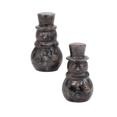 1pc Snowman Statue Natural Stone Carved Figurine Home Decoration Crafts Ornaments,Flame Stone