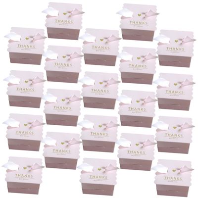 SOLUSTRE 20pcs Elegant Wedding Candy Boxes Ribbons Creative Treats for Parties Celebrations and Favors for Chocolates Sweets and