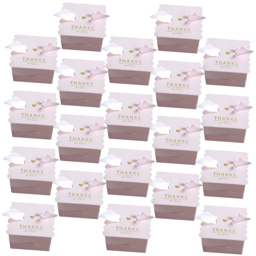SOLUSTRE 20pcs Elegant Wedding Candy Boxes Ribbons Creative Treats for Parties Celebrations and Favors for Chocolates Sweets and
