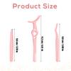 3pcs Eyelash Tweezers, 3 Styles False Eyelash Extension Tweezers Stainless Steel Lash Cluster Applicator Tool with Comb Eyebrow Tweezers for Women, Beginners Makeup (Pink) view 2