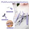 3pcs Eyelash Tweezers, 3 Styles False Eyelash Extension Tweezers Stainless Steel Lash Cluster Applicator Tool with Comb Eyebrow Tweezers for Women, Beginners Makeup (Purple) view 4