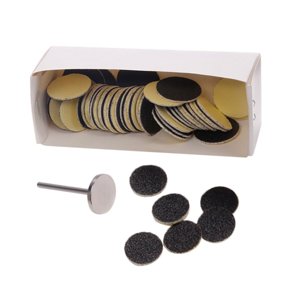 POPETPOP Electric Sanding Discs for Pedicure Tool 50pcs 15mm Replacement Sandpaper Callus Remover Pads for Dead Skin Removal Foot Care Accessories with Bearing for Professional Nail