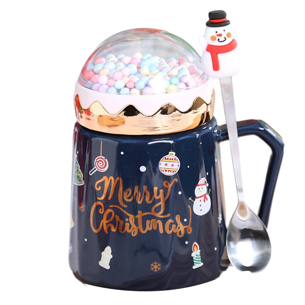 Christmas Cup Set, Festive Tea Cups, 16 oz Christmas Coffee Cup with Winter Snow Globes, Christmas Cup Set for Home, Office, Boys and Girls, Birthday