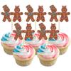 24Pcs Christmas Gingerbread Cupcake Toppers Glitter Gingerbread Man Cupcake Picks There is some Ho Ho Hos Cupcake Picks Xmas Cake Decor for Christmas Theme New Year Party Supplies view 1