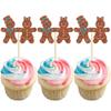 24Pcs Christmas Gingerbread Cupcake Toppers Glitter Gingerbread Man Cupcake Picks There is some Ho Ho Hos Cupcake Picks Xmas Cake Decor for Christmas Theme New Year Party Supplies view 2