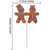 24Pcs Christmas Gingerbread Cupcake Toppers Glitter Gingerbread Man Cupcake Picks There is some Ho Ho Hos Cupcake Picks Xmas Cake Decor for Christmas Theme New Year Party Supplies view 3