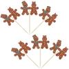 24Pcs Christmas Gingerbread Cupcake Toppers Glitter Gingerbread Man Cupcake Picks There is some Ho Ho Hos Cupcake Picks Xmas Cake Decor for Christmas Theme New Year Party Supplies view 4