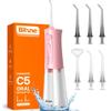 Bitvae Water Dental Flosser for Teeth Cordless, Water Teeth Cleaner Picks for Cleaning with 3 Modes & 5 Intensities, Oral Irrigator with 6 Jet Tips, IPX7 Waterproof, USB Rechargeable, Pink view 1