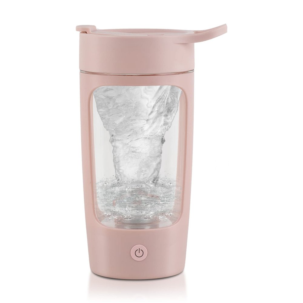 EQURA Electric Shaker Bottle, Blender Bottles, Made with Tritan - BPA Free - Portable Mixer Cup/USB Rechargeable Shaker Cups for Protein Shakes and Meal Replacement Shakes 650ml (Pink)