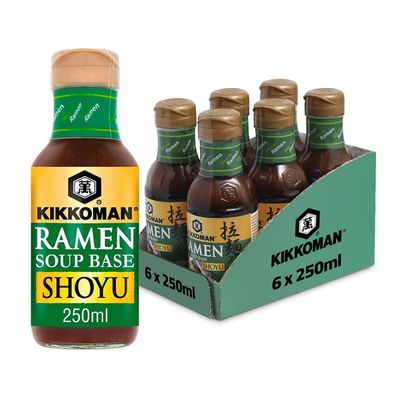 Kikkoman Ramen Soup Base  Shoyu (Soy Flavour), 250ml (Pack of 6)