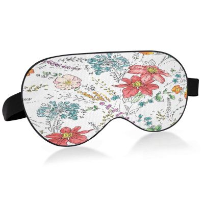 Colorful Flowers Sleep Mask Lightweight Soft Breathable Eye Mask with Adjustable Strap Blackout Eye Mask for Women Men for Travel Night Sleeping