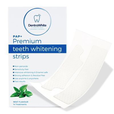 DentraWhite Teeth Whitening Strips. Easy-to-use Teeth Whitener kit Includes 14 Treatments for a Brighter Smile. DentraWhites Tooth whitening Strips are a Safe & Effective Teeth whitening Solution.