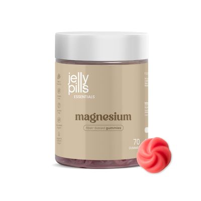 Jelly Pills 1620 mg Magnesium Citrate and Vitamin B6-70 Berry Flavoured Vegan Gummies Providing 180 mg of Magnesium - No Added sugars - Reduces Tiredness and Fatigue - 5 Weeks Supply