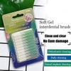 Boulton Interdental Brushes  Pack of 40 | Wire-Free Interdental Sticks for Teeth Clean Oral Hygiene Tooth Floss | Silicone Dental Picks Toothpick Toothbrushes Teeth Brushes (Green - 0.8mm to 1.2mm) view 2