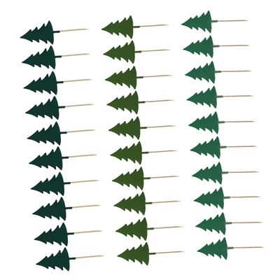 SilteD 30Pcs Christmas Cupcake Wrappers Tree Cupcake Toppers Christmas Cupcake picks Christmas party picks Christmas Food Picks christmas decor Party Supplies christmas tree
