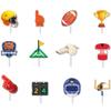 12packs Super Bowl Football Party Cake and Flag Game Day SUPER BOWL Sunday Party Decoration Supplies view 3