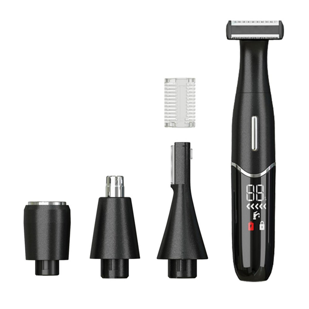 LANMOU Electric Lady Shaver 4 in 1 Men Women Trimmer Rechargeable Painless Razor Bikini Trimmer Facial Hair Remover Nose Trimmer Eyebrow Trimmer, Portable Wet and Dry Shaver, Black